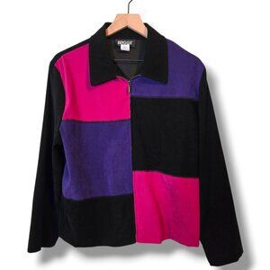 Briggs jacket womens full-zip 14P colorblock vintage pink purple black